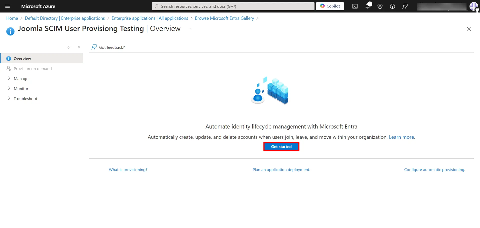 SCIM User Provisioning with Azure AD - Get started