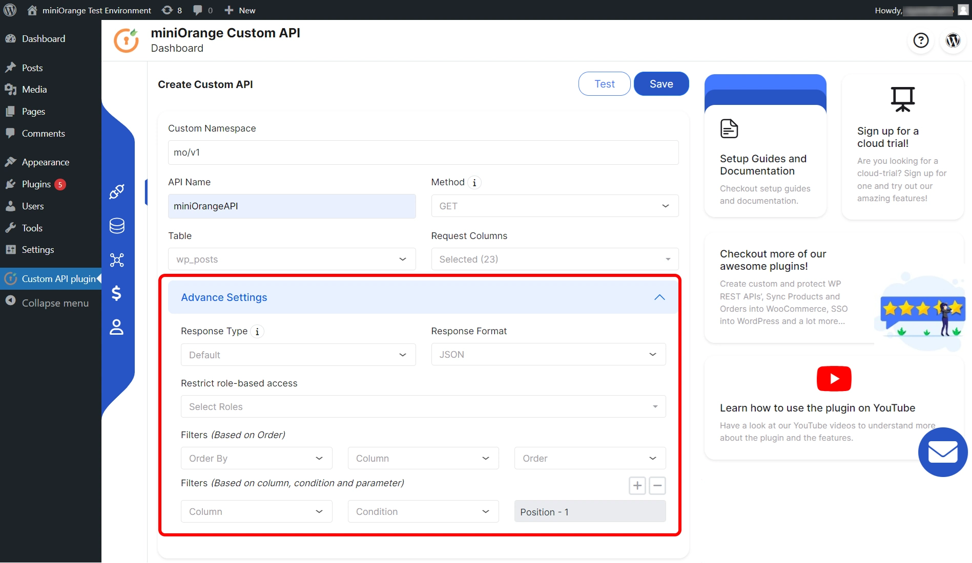 Custom REST API create API with GET, PUT, POST and DELETE method