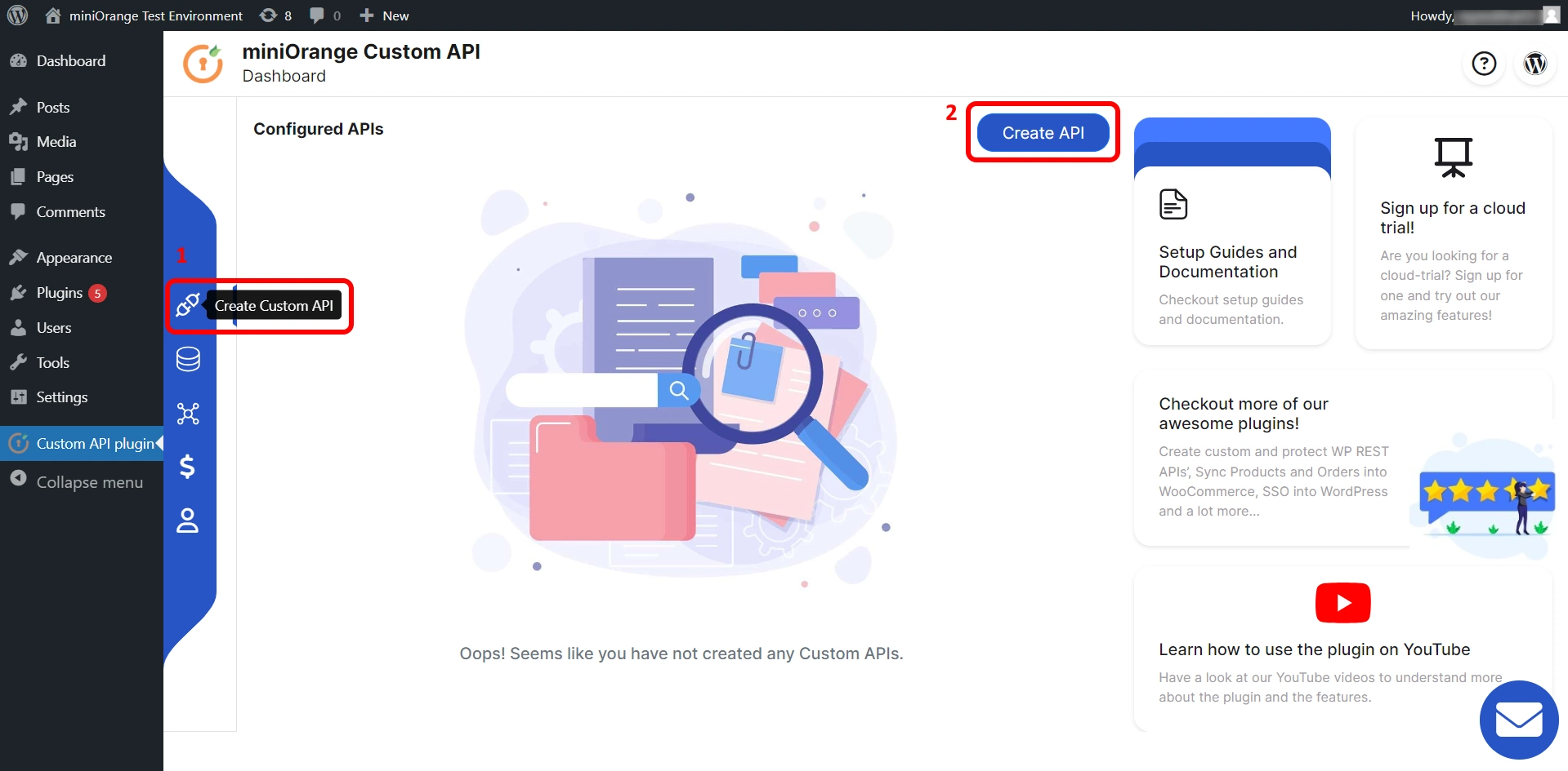 Custom REST API create API with GET, PUT, POST and DELETE method