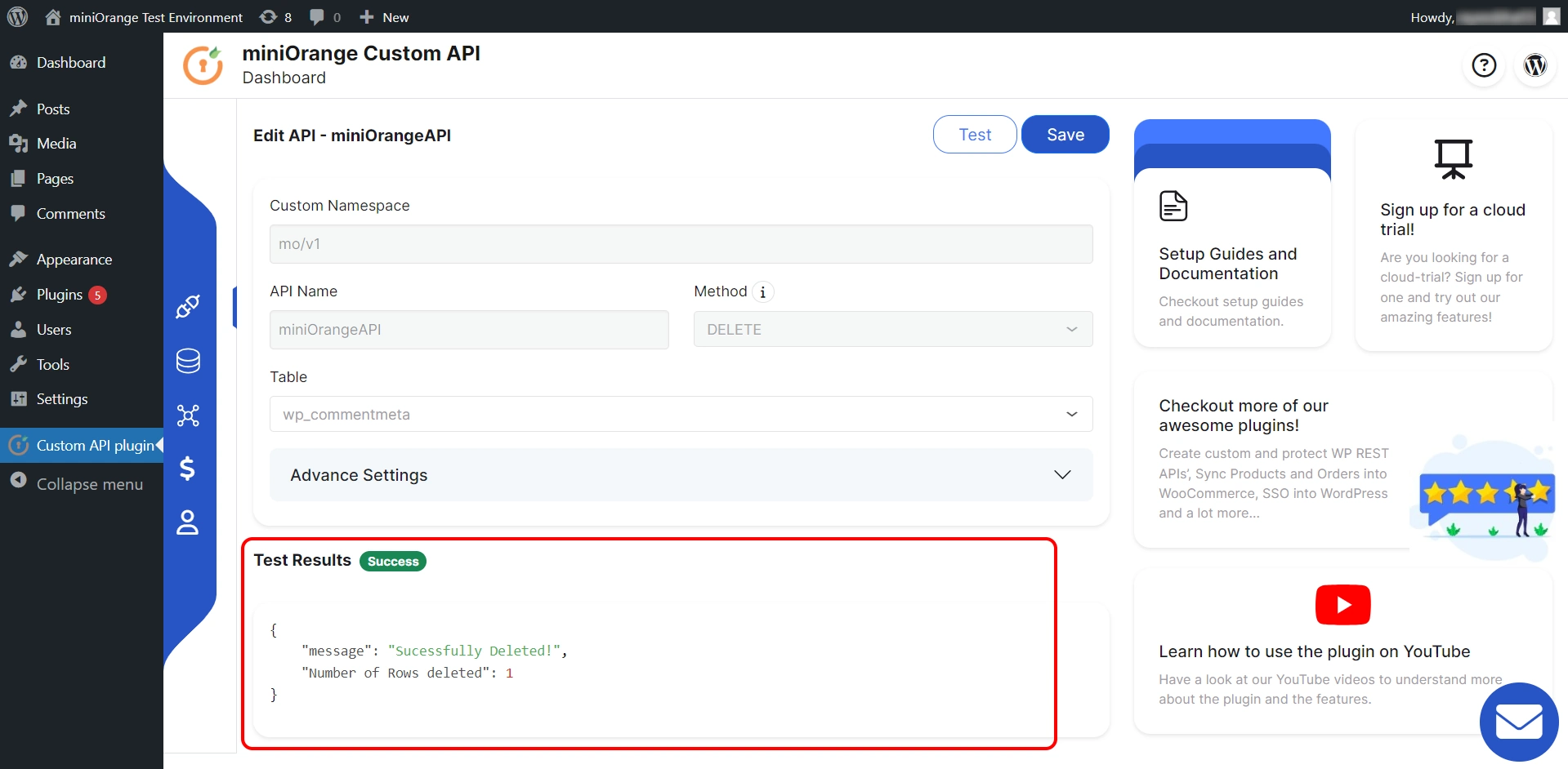 Custom REST API create API with GET, PUT, POST and DELETE method 