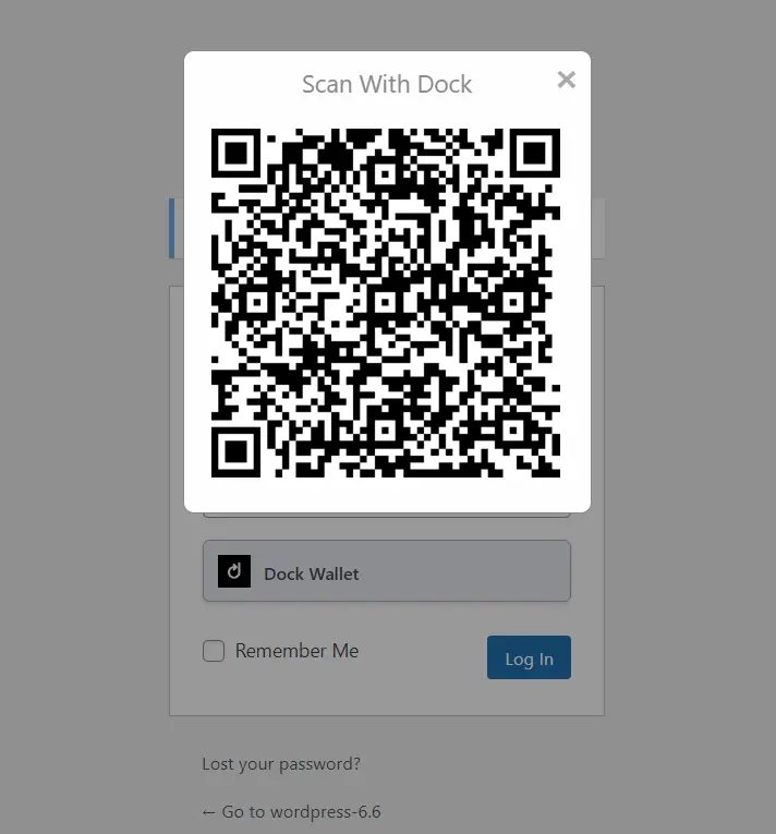 setup digital identity using dock wallet app- scan QR