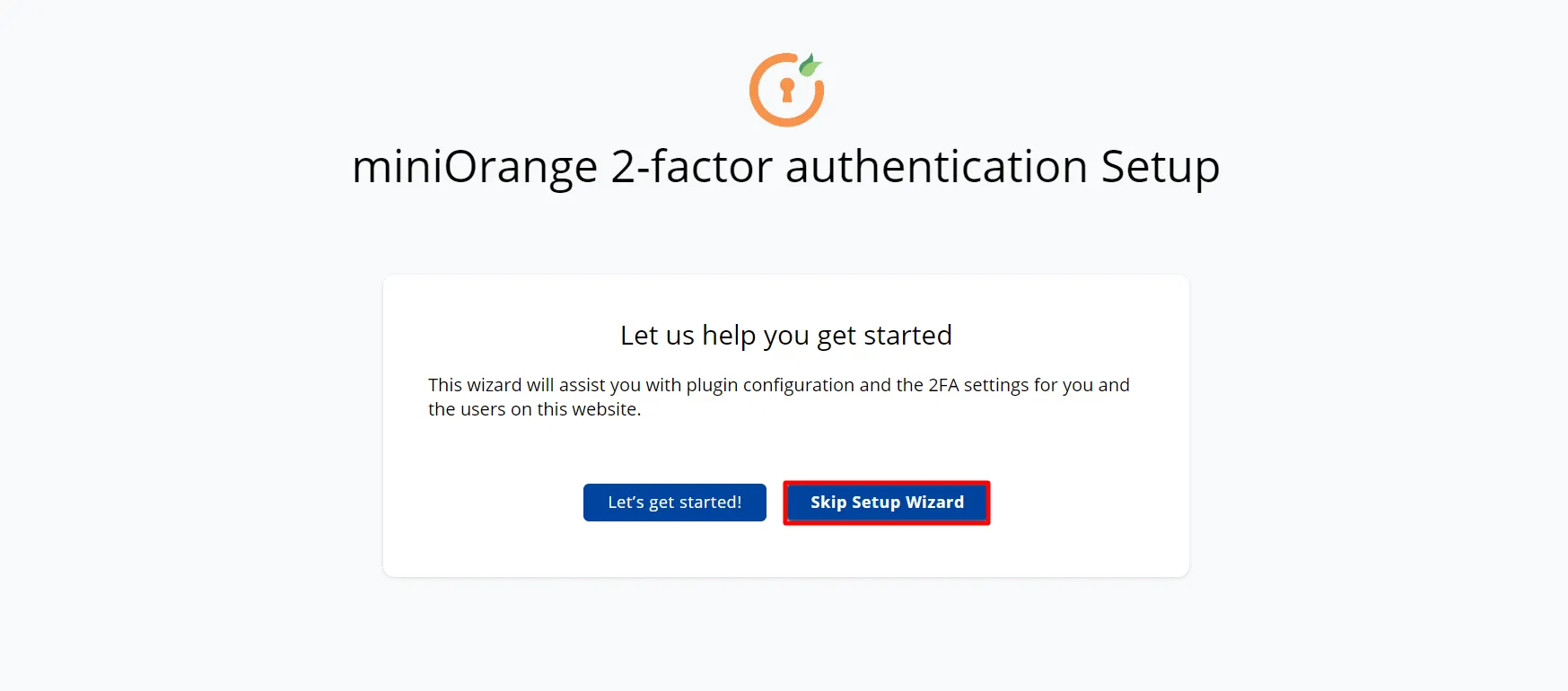 Duo Authenticator setup from plugin dashboard - skipping setup wizard