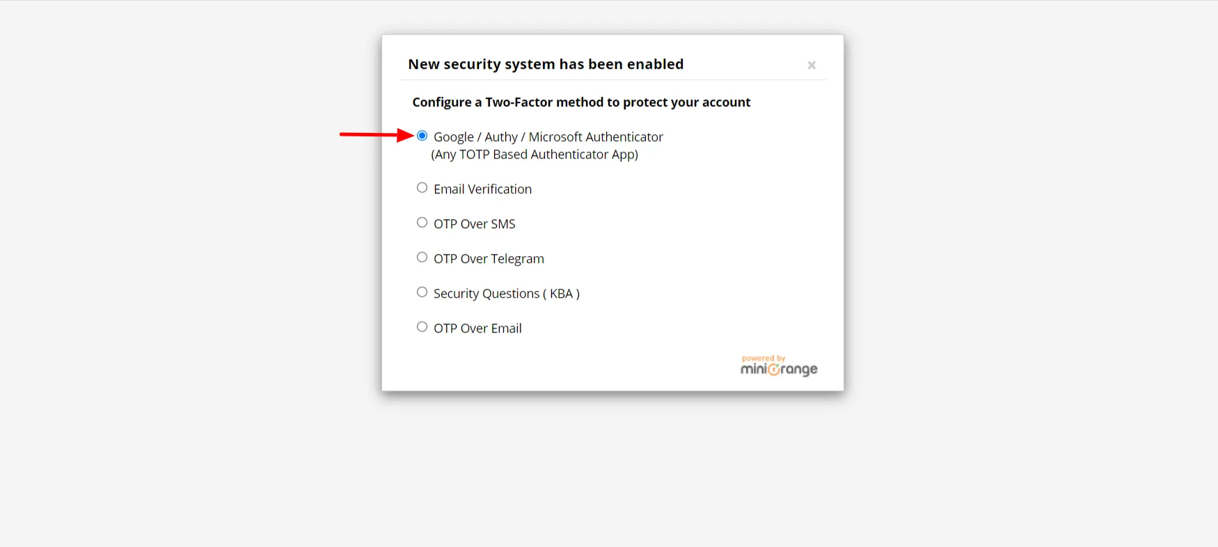 choose google Authenticator option - Duo Authentication