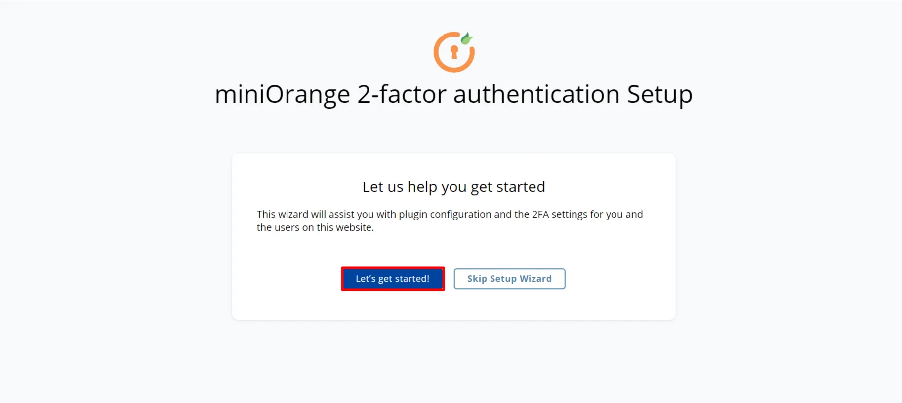 setup Duo Authenticator - let's get started button