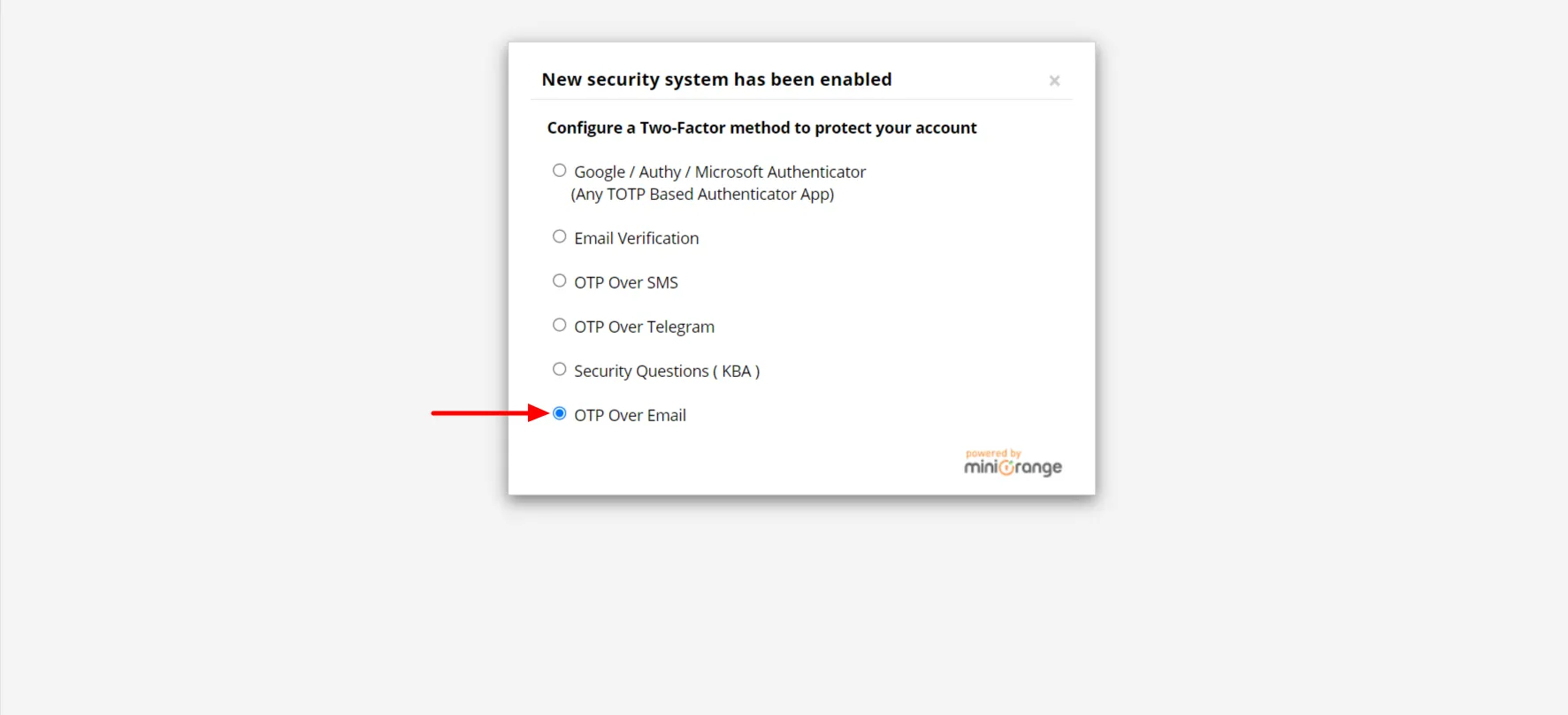 Email OTP Login - Select OTP Over Email