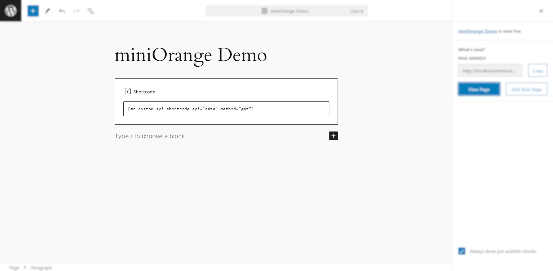 display data on wordpress using shortcode