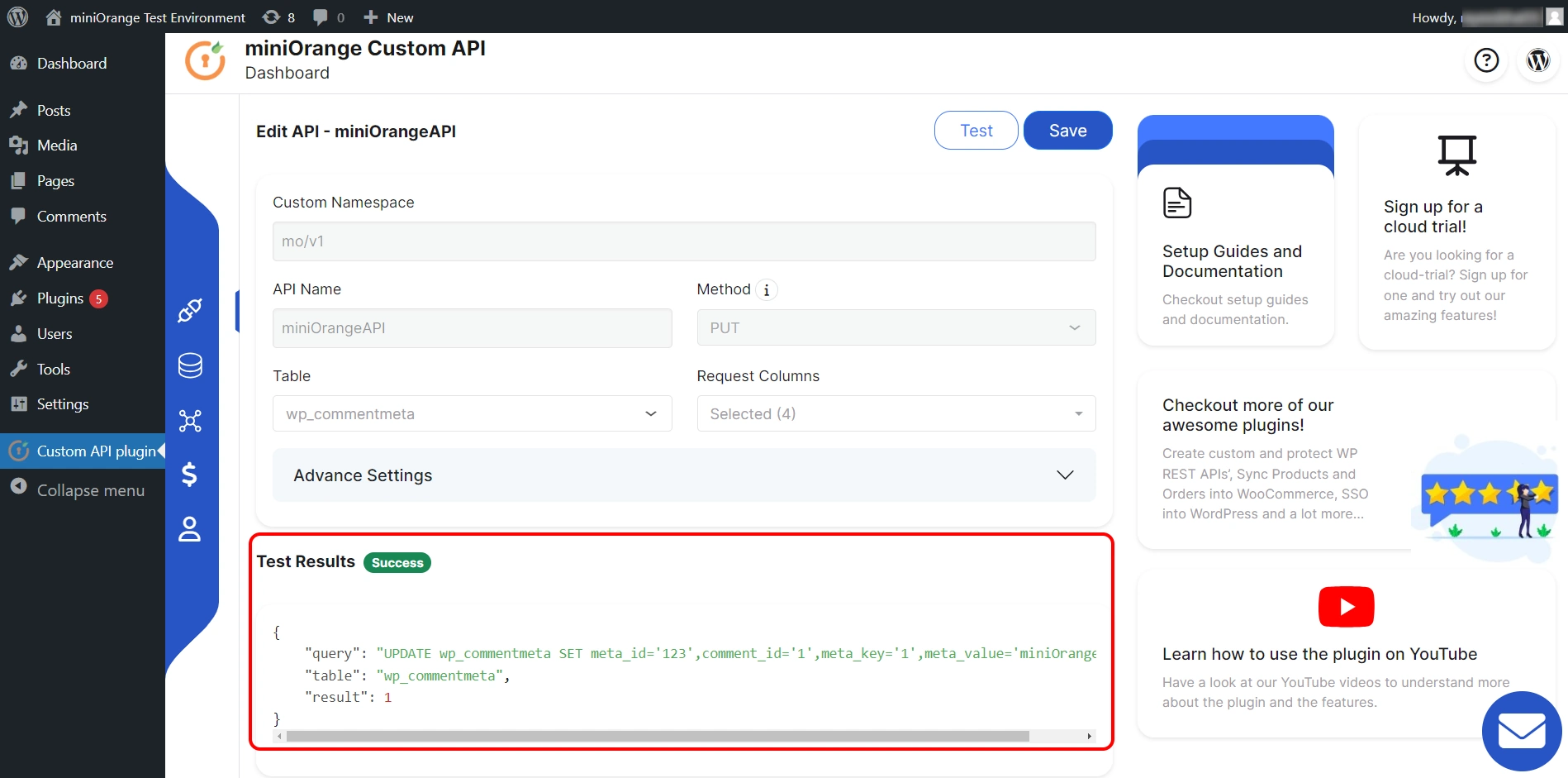 Custom REST API create API with GET, PUT, POST and DELETE method