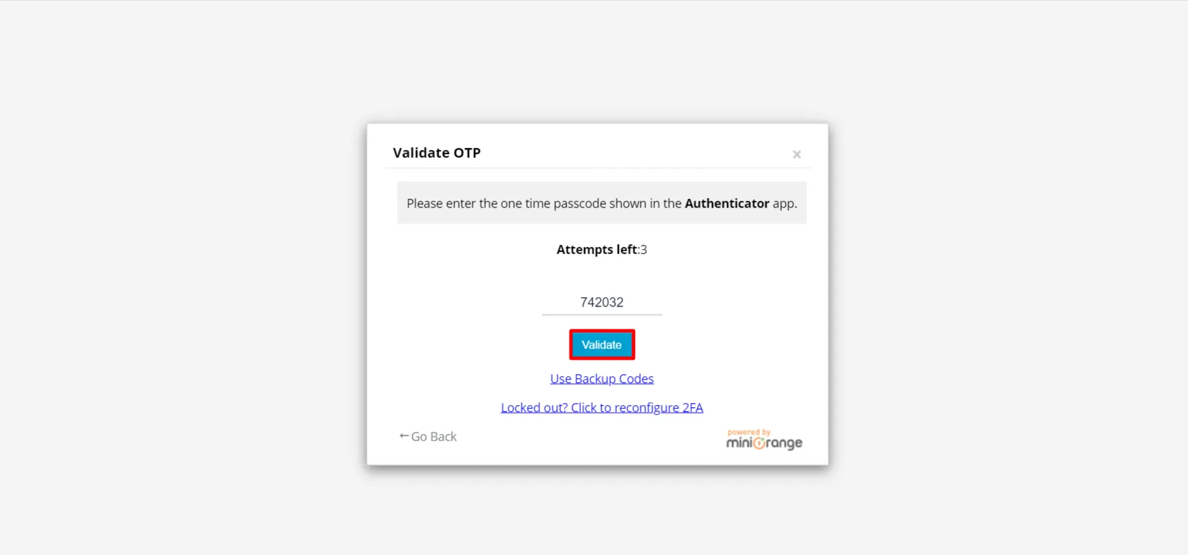 setup LastPass authenticator - enter 2fa code to verify