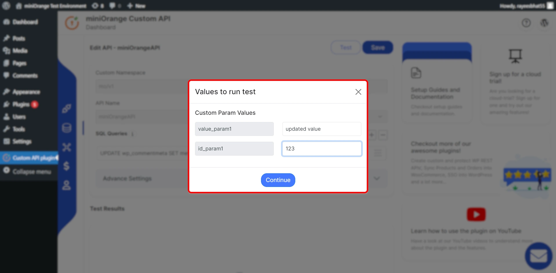 WordPress custom SQL query-put method