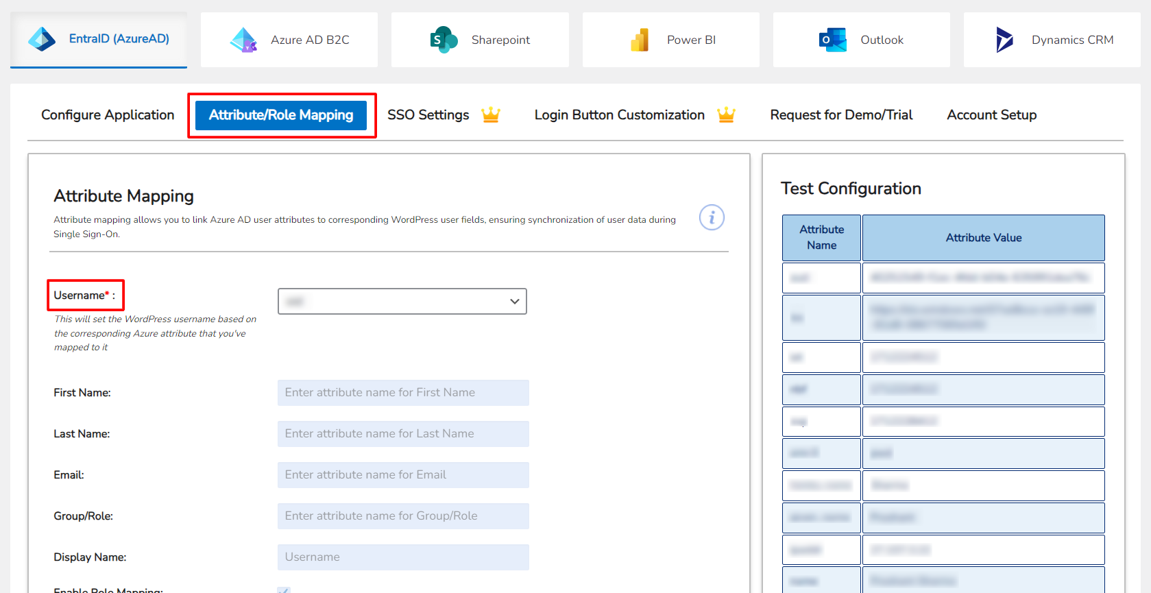 azure office365 integration - Attribute Mapping