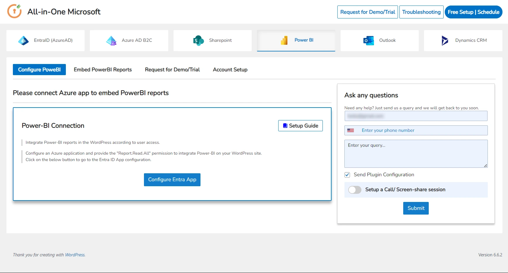 Configure Entra App | WordPress PowerBI