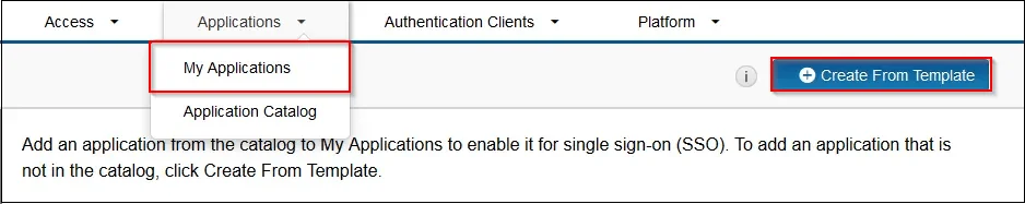 RSA SecureID-SAML-Single-Sign-On-click-select-from-template