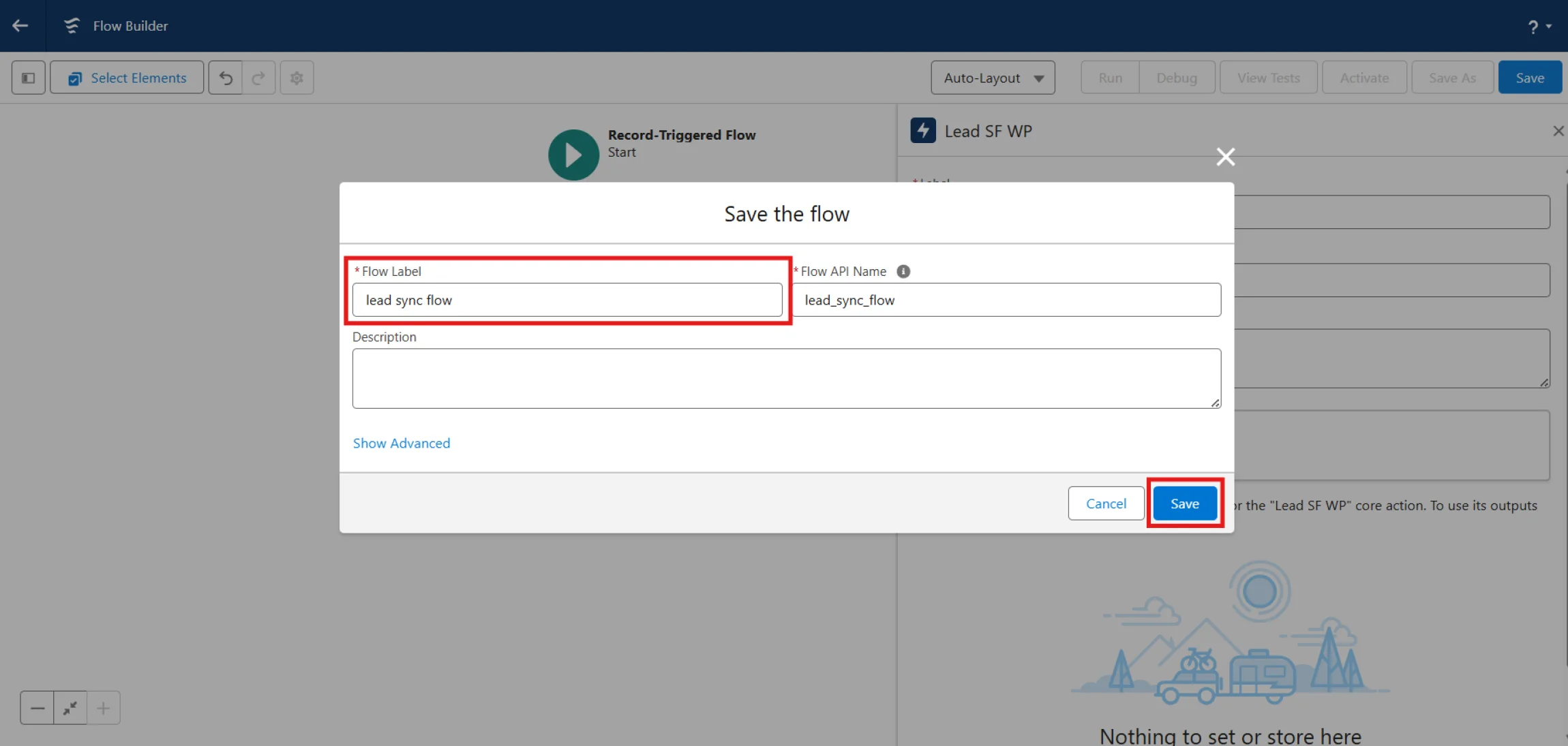  Salesforce to WP real time sync | Give Flow Lable a name