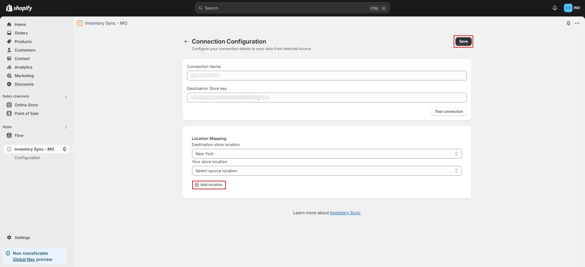 Shopify Inventory Sync MO - Add new Locations