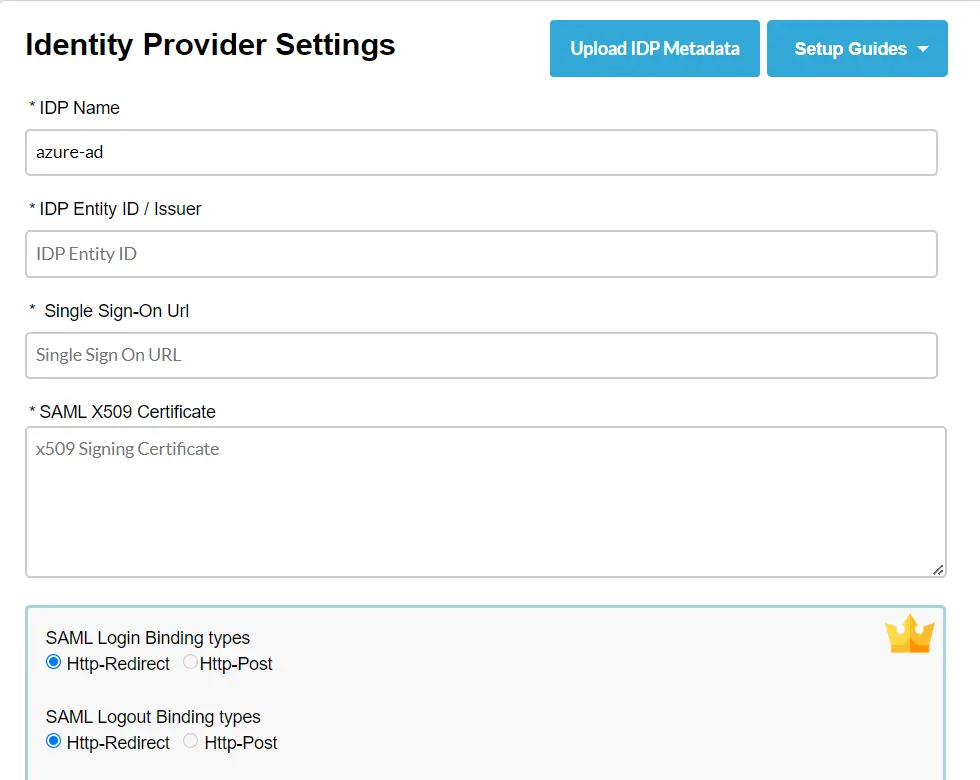 Umbraco SAML Single Sign-On (SSO) using Azure AD as IDP - Enter IDP metadata manually