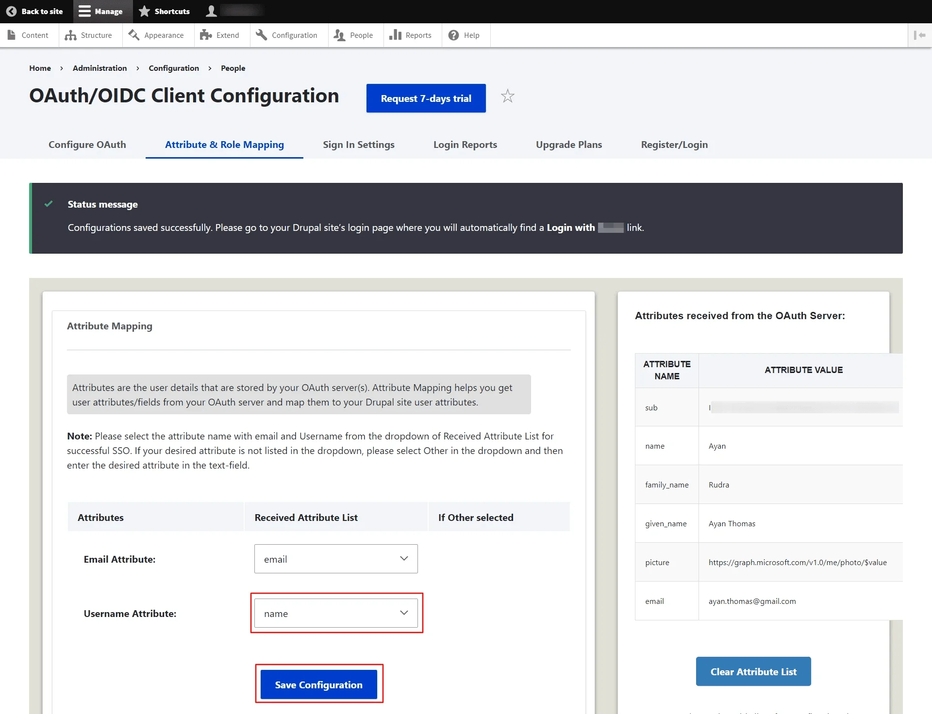 Connect2id sso login with drupal OAuth OpenID Single Single On DeviantArt test Configuration successfully