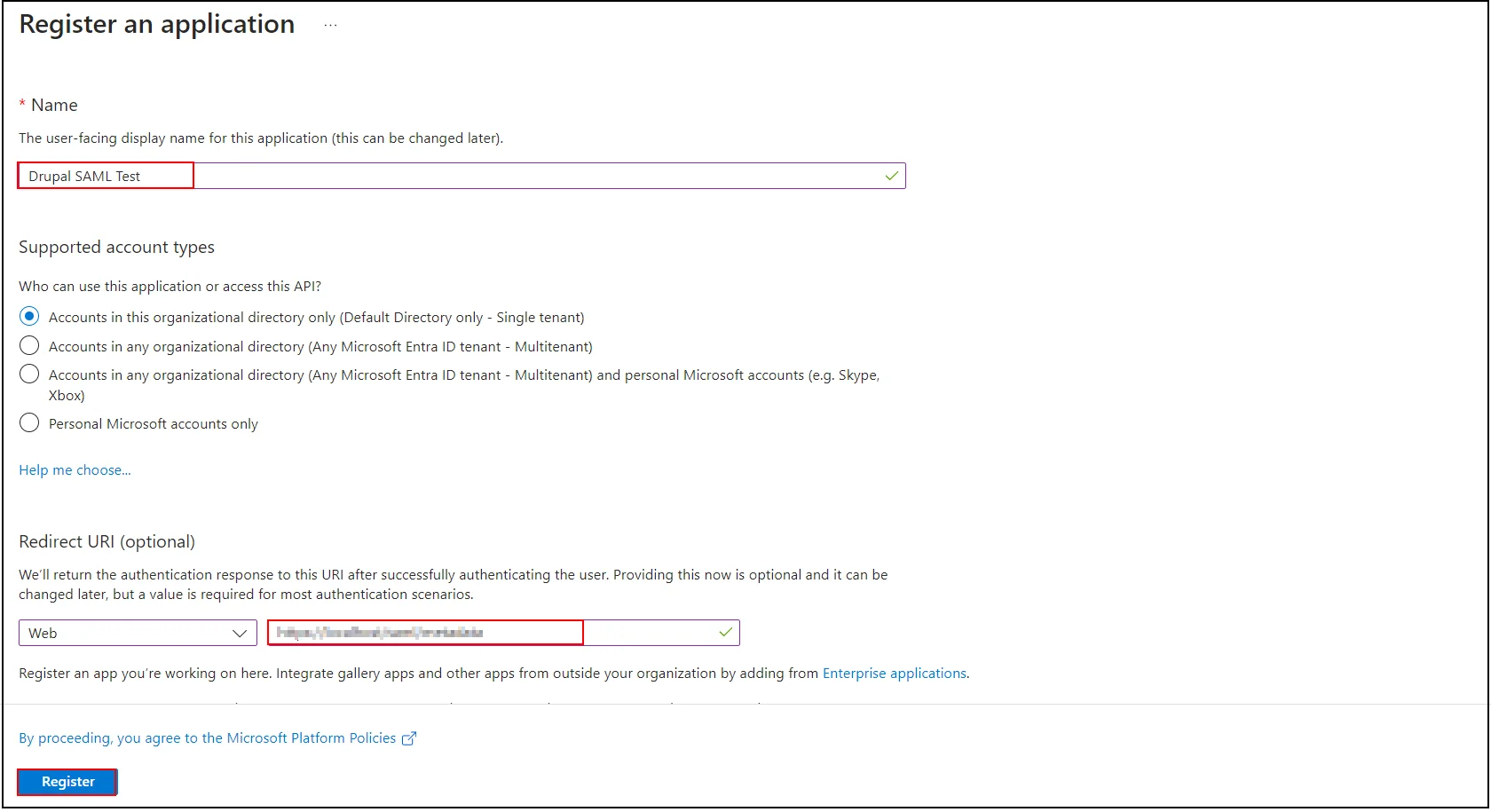 Office 365 SAML SSO with Office 365 as IDP, Application-Details