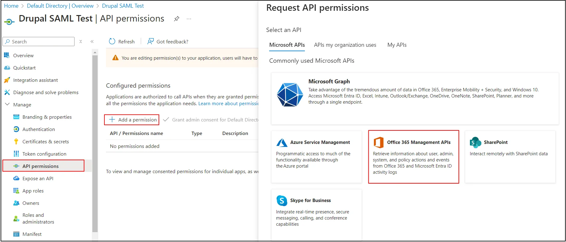 Office 365 SAML SSO with Office 365 as IDP, Select-365