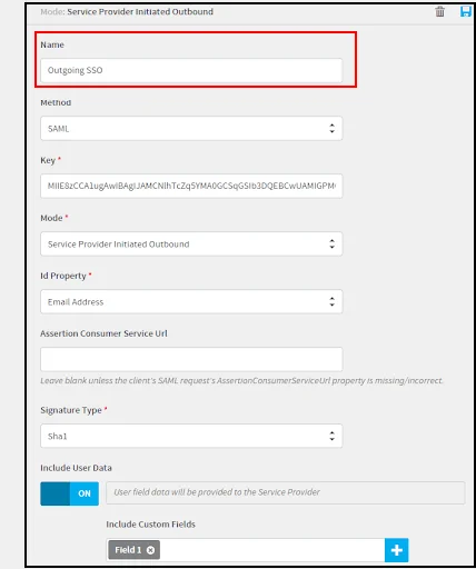 Absorb LMS SP initiated outbound setup