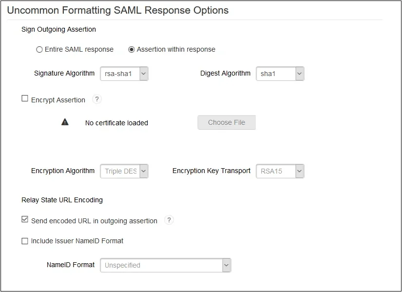 drupal-saml-sp-uncommon-formatting-saml-response-options