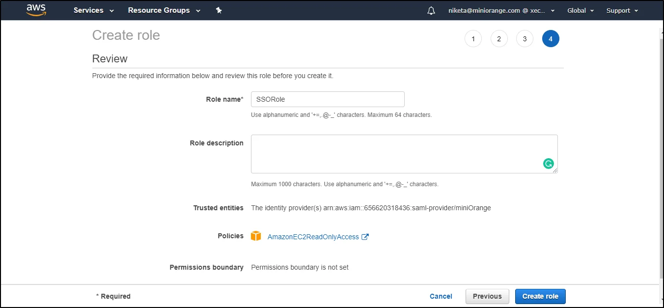 amazon appstream saml single sign on - review role