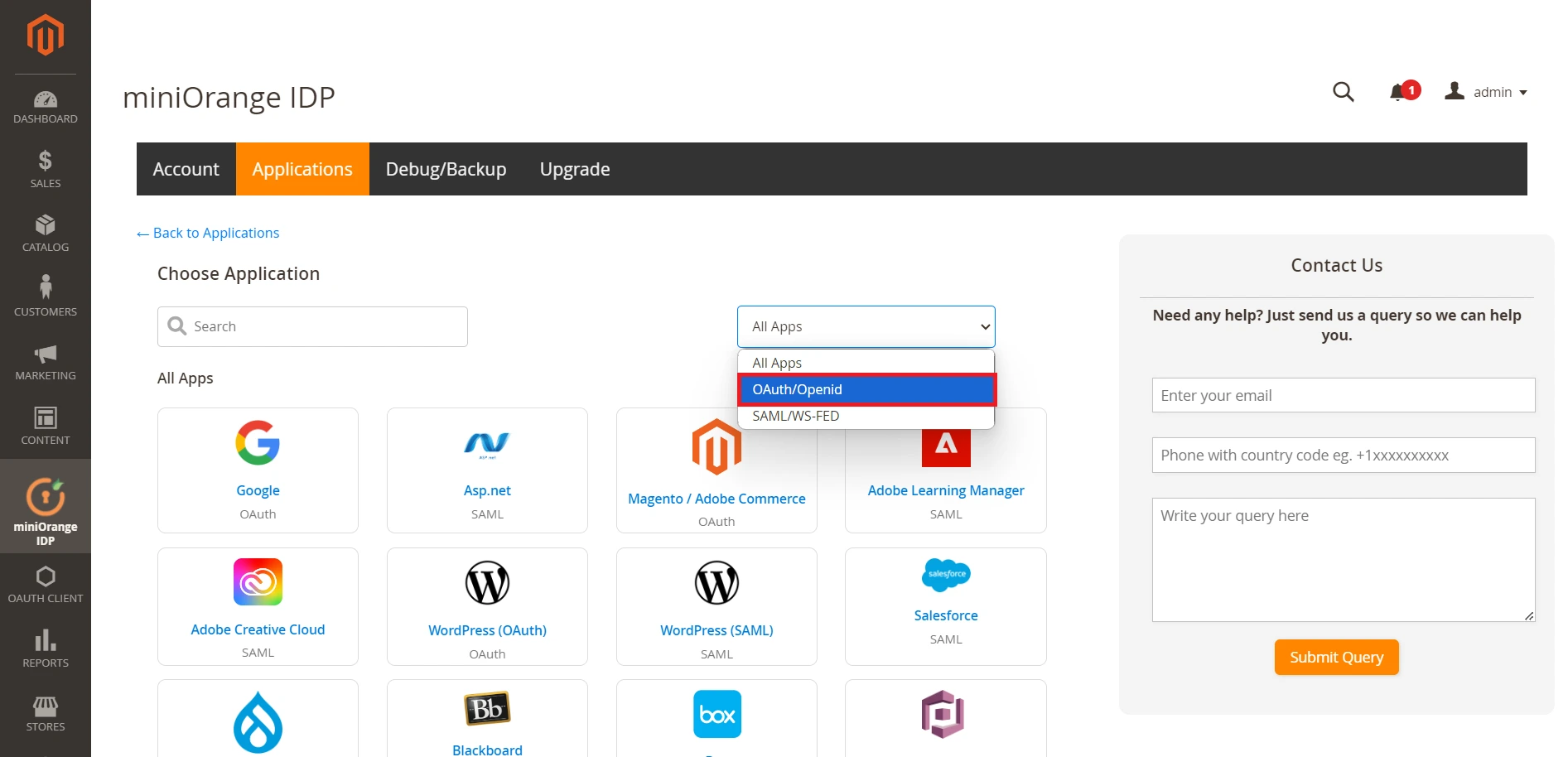 Magento as OAuth Server Add Application