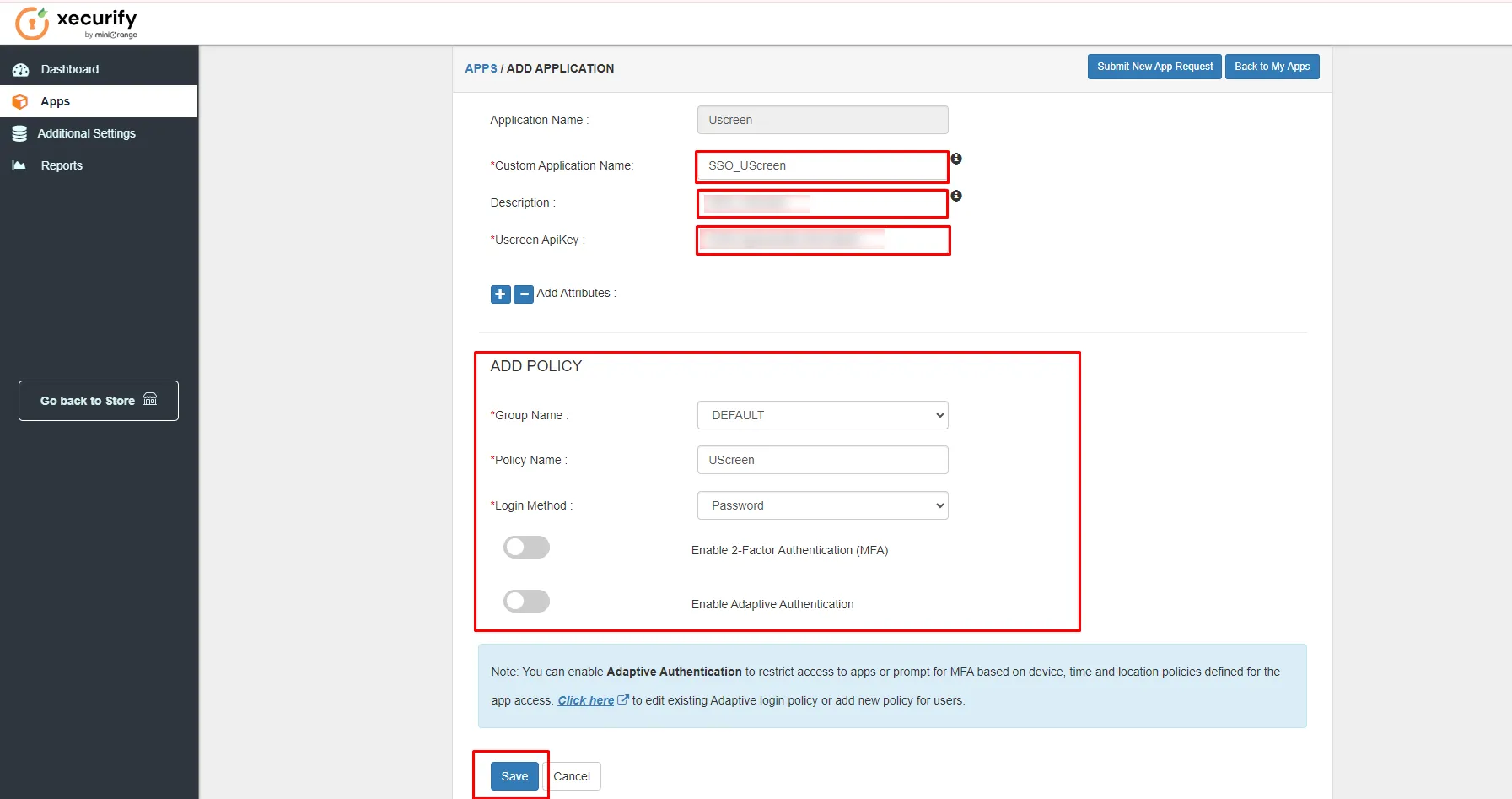 Shopify Uscreen SSO - enter configuration details