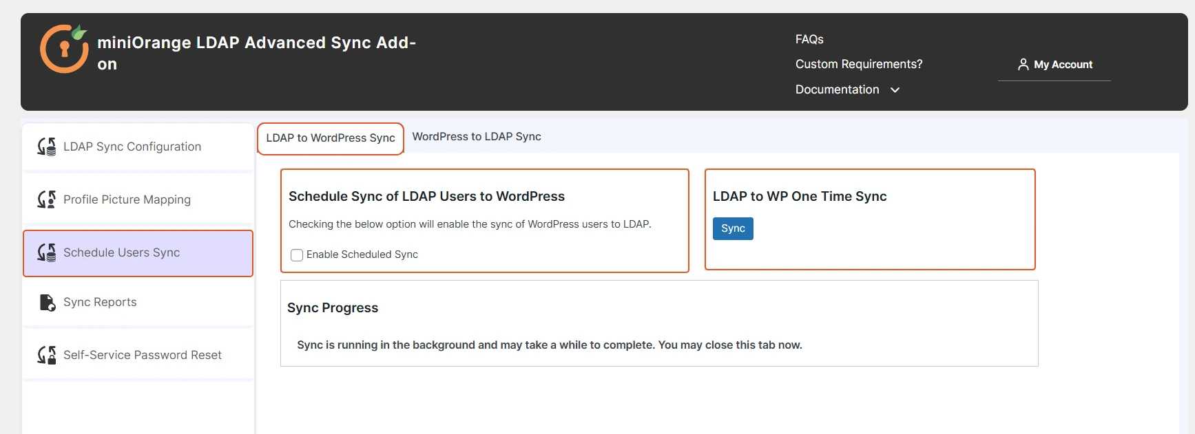 ldap to wordpress user sync