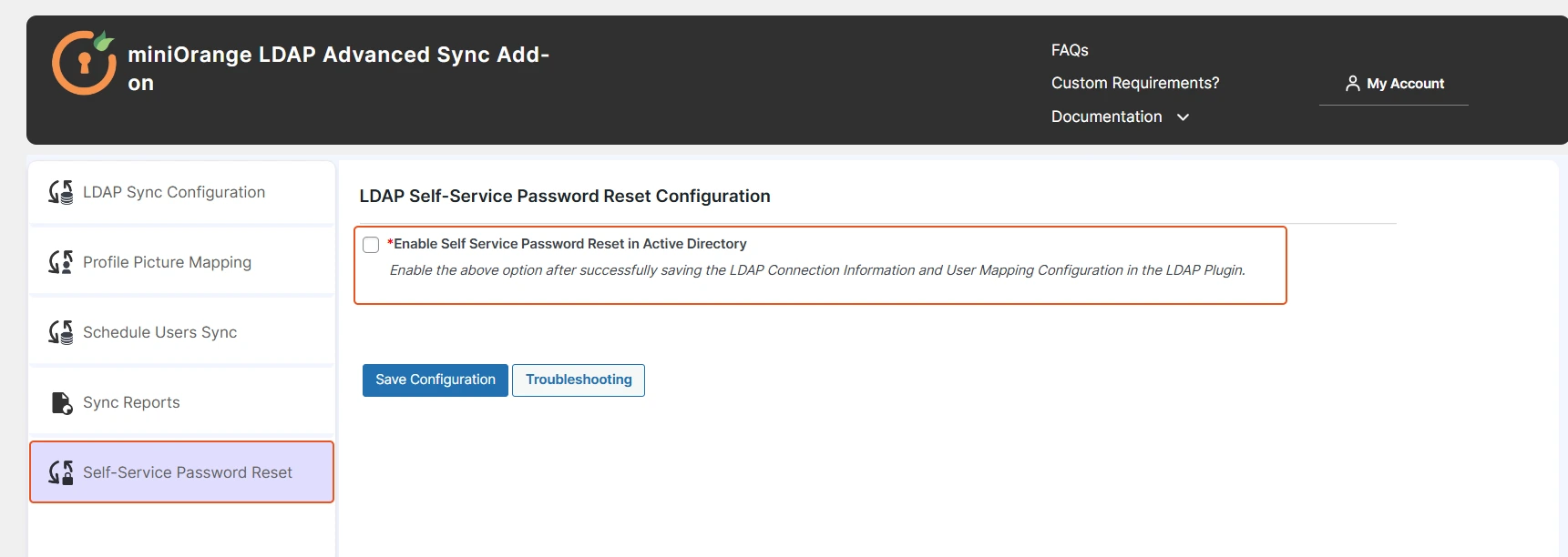 LDAP password sync configuration steps