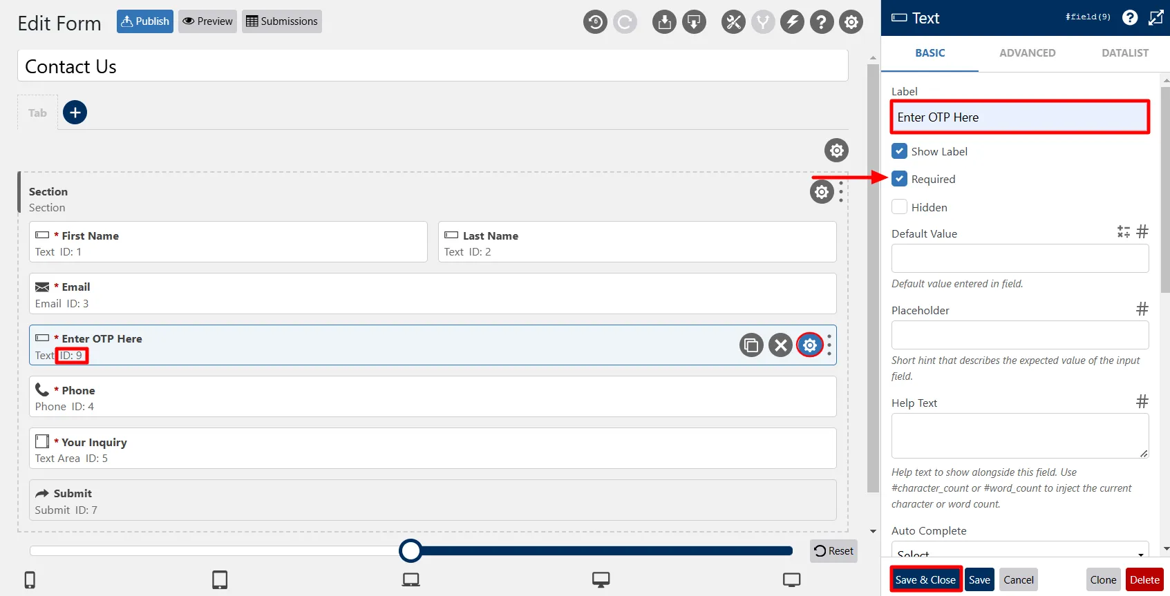 WS Form - Email Verification Add Verification code field