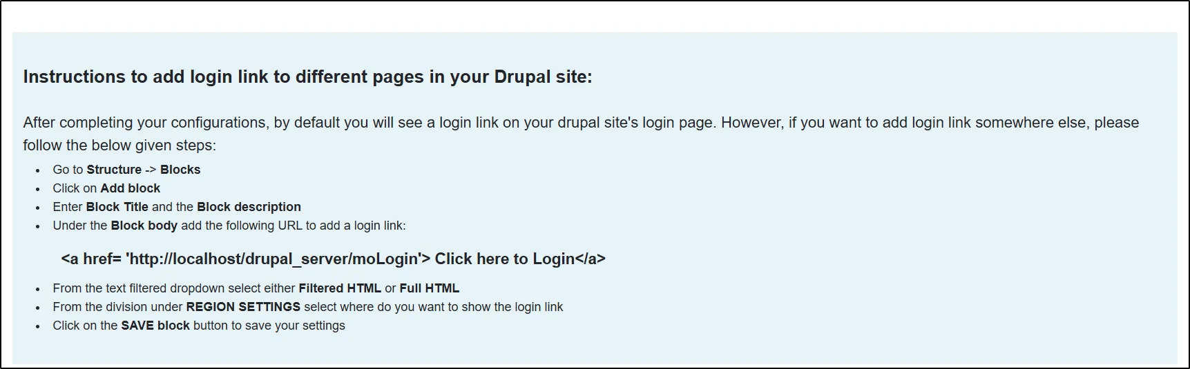 Drupal OAuth Client - add link on other pages