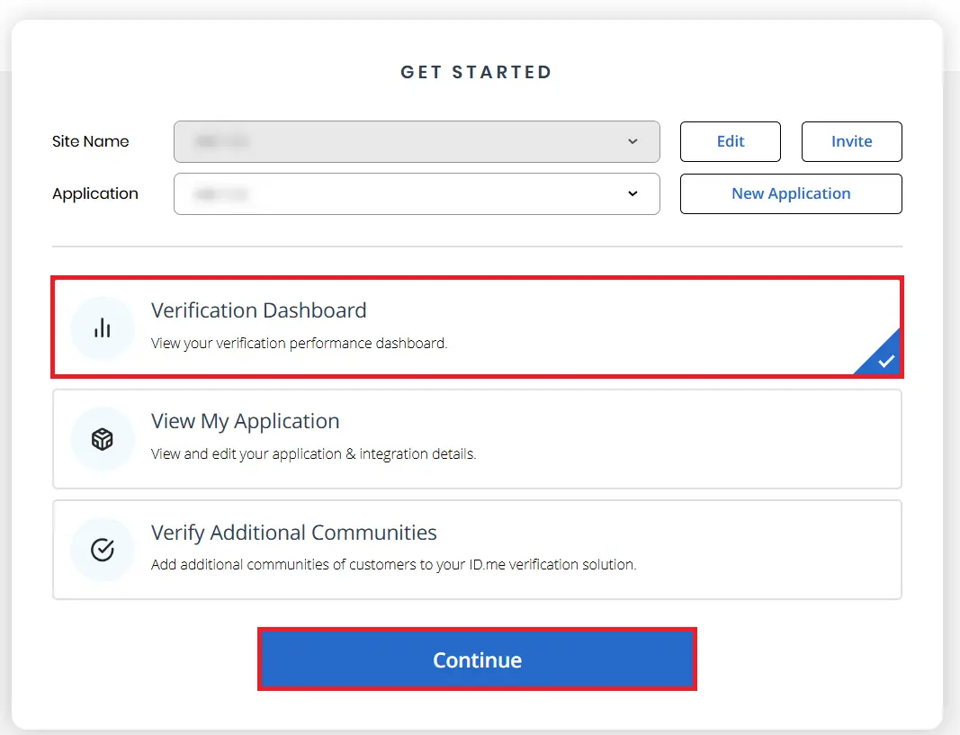 ID.me Single Sign-On (SSO) - go to verification dashboard