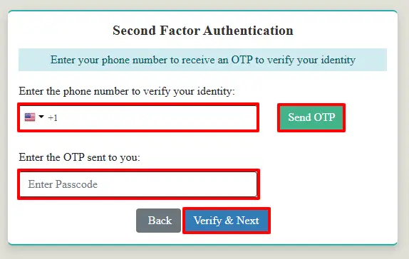 Select OTP method for 2FA