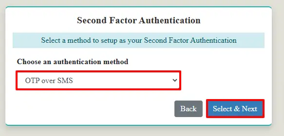 Select OTP method for 2FA