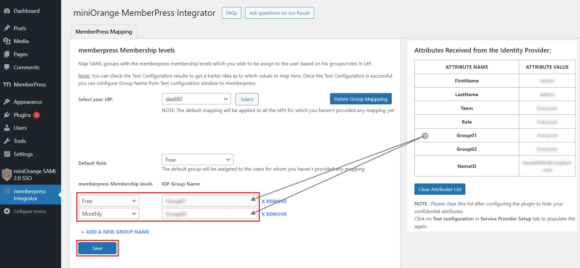 MemberPress Integration - Add Attribute Values