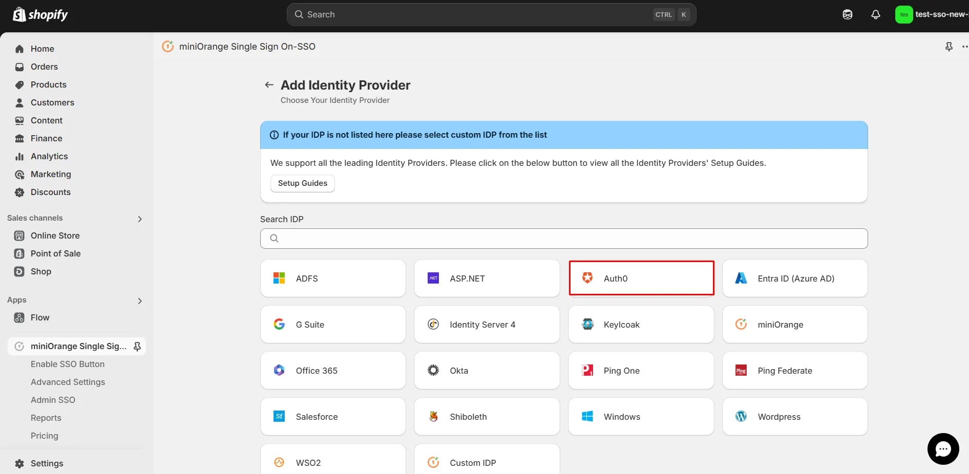 Azure AD Admin Dashboard - Shopify Azure AD SSO