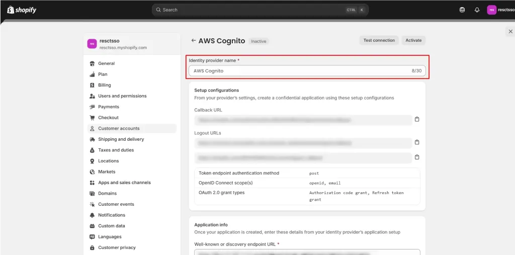 Make default - Shopify AWS Cognito SSO