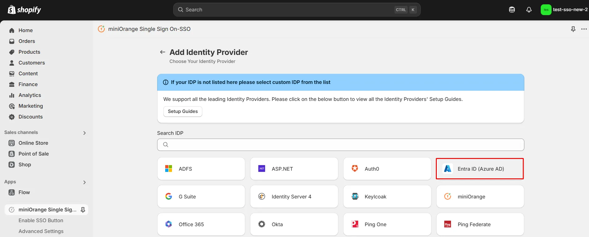 Azure AD IDP - Shopify Azure AD SSO