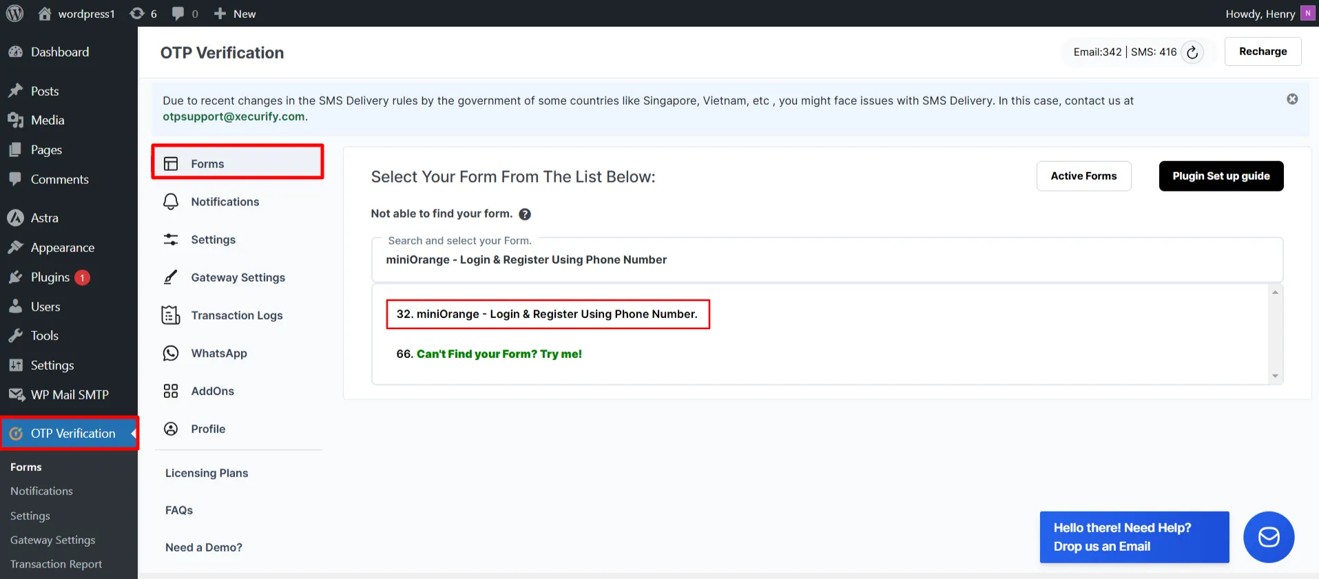 WS Form - search WS Form Contact Form