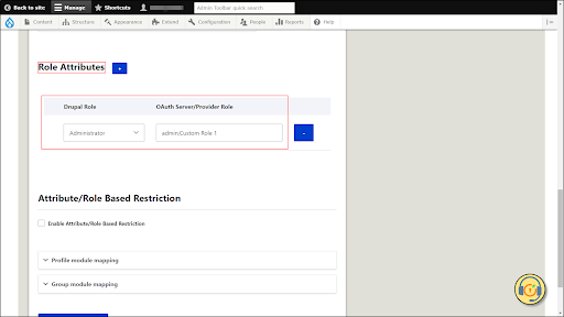 Drupal OAuth Client - Custom Role mapping section