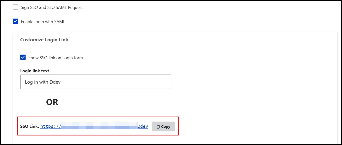 SAML SSO Login URL