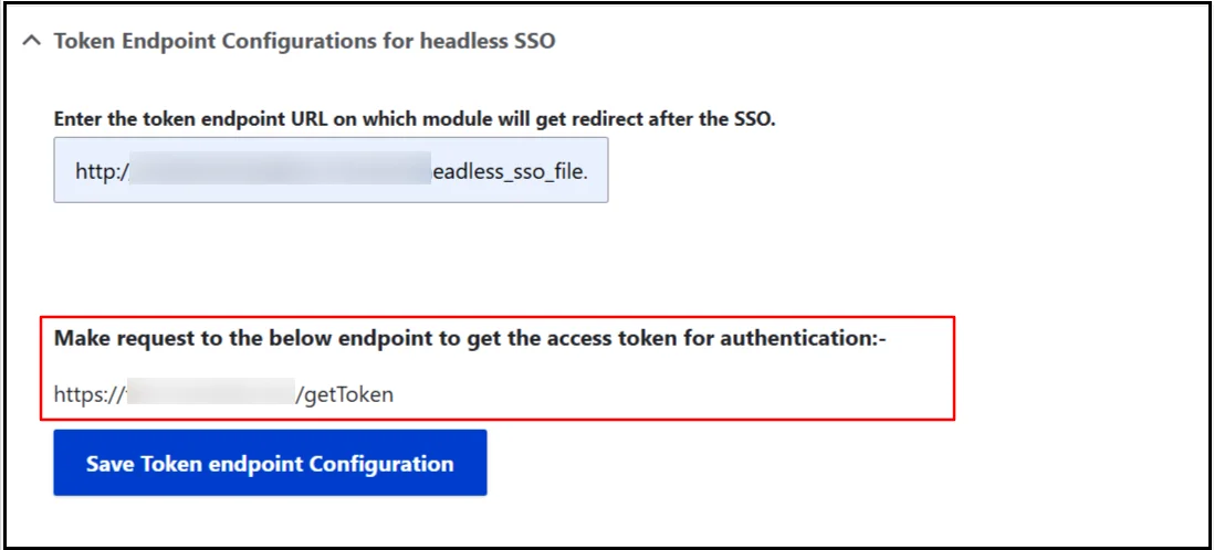 Token Endpoint Configuration for headless SSO