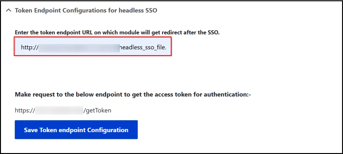 Token Endpoint Configuration for headless SSO