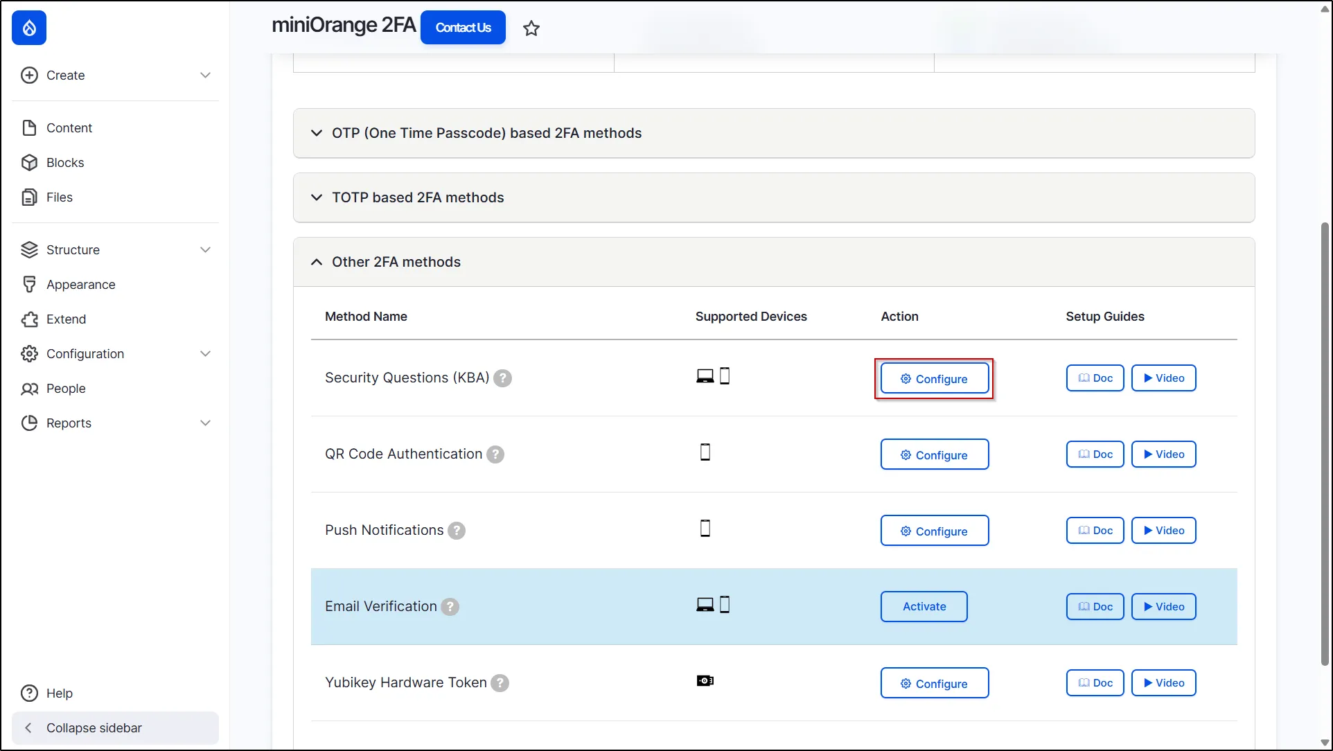 Drupal-2FA-Security-Question-Click-Configure-Button