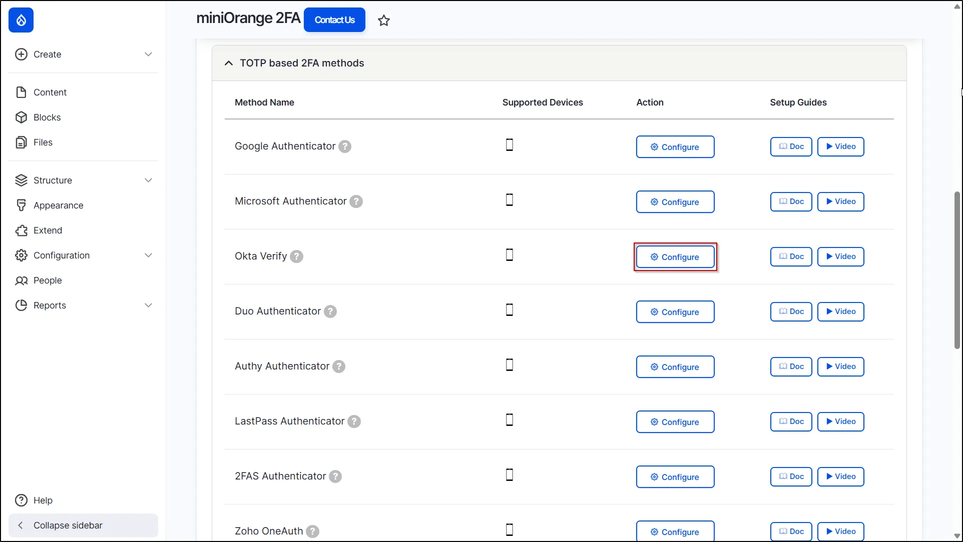 Select Okta Verify