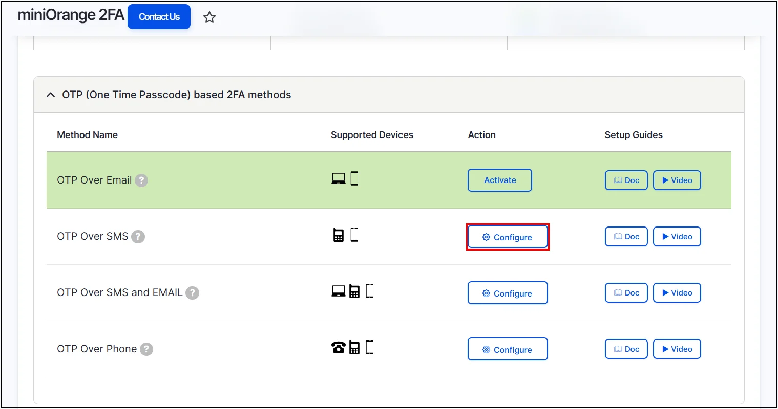 Drupal 2FA click configure button
