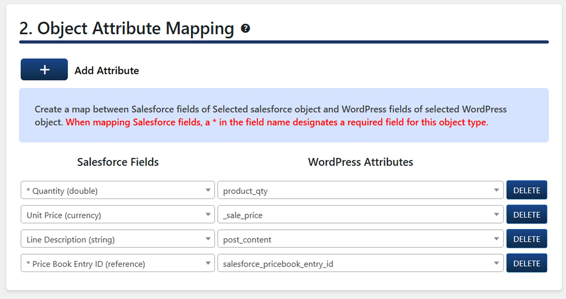 WooCommerce Data Sync to Salesforce Object | WooCommerce Product to Salesforce Order Product Attribute Mapping