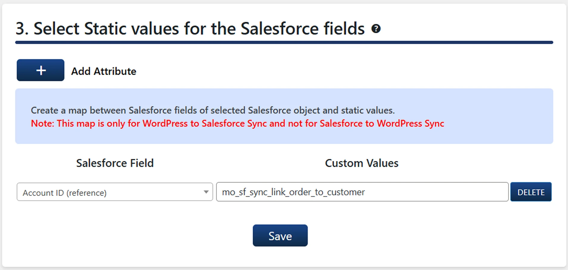 WooCommerce Data Sync to Salesforce Object | Select Static Values for Salesforce Fields