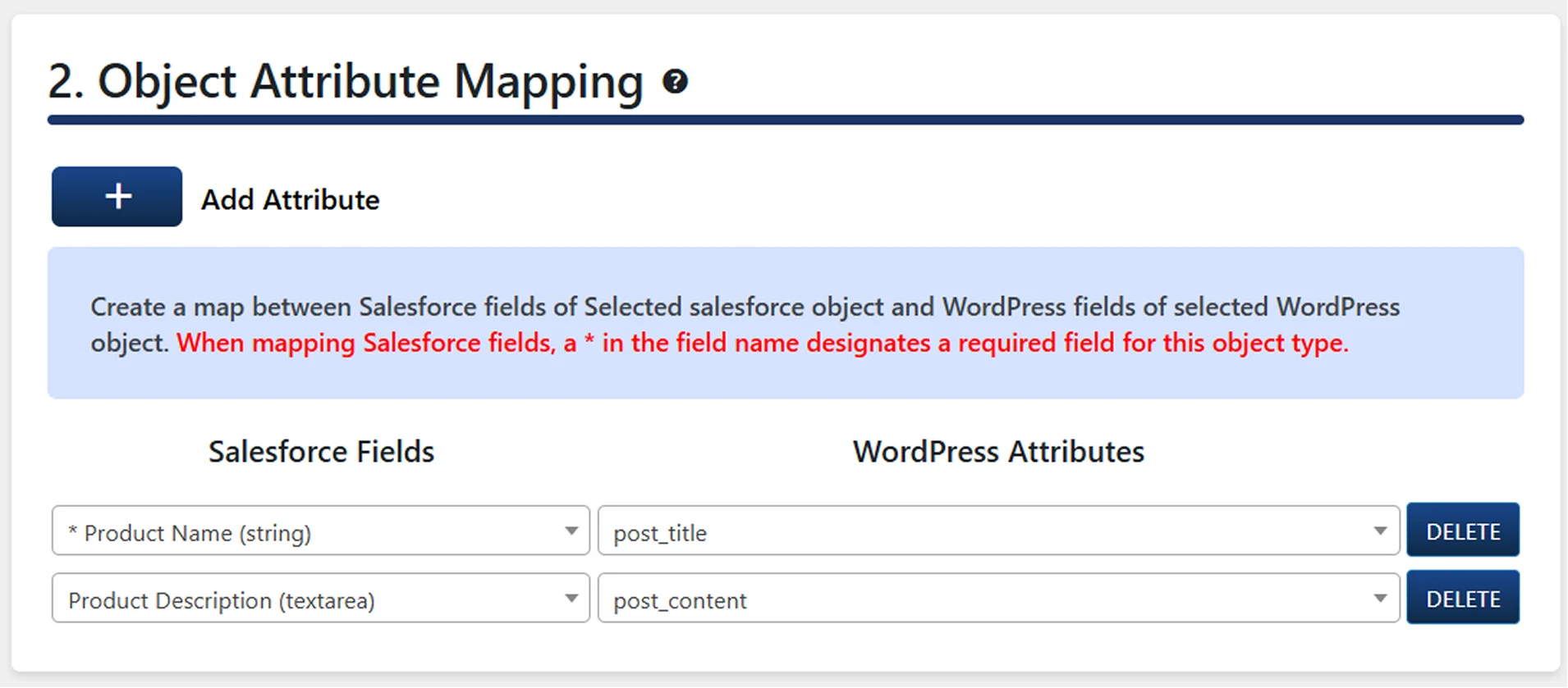 WooCommerce Data Sync to Salesforce Object | Product Attribute Mapping using Legacy Storage