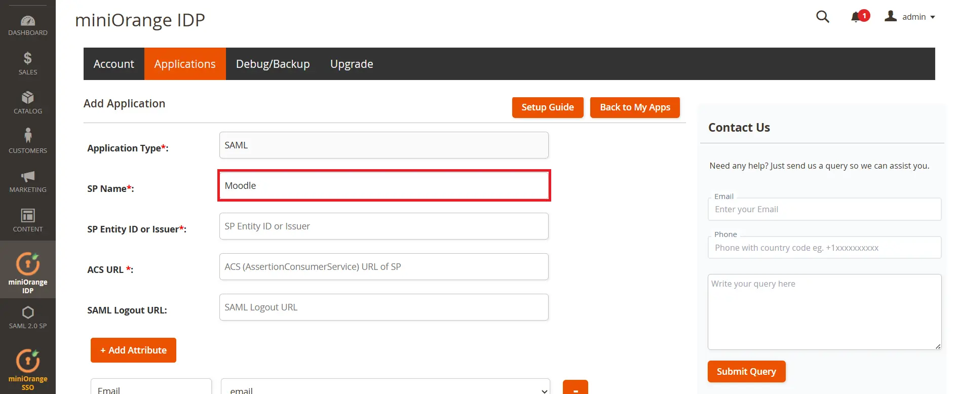 Magento as SAML IDP - Application Name